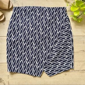 Loft Skirt Blue & White Petite Medium